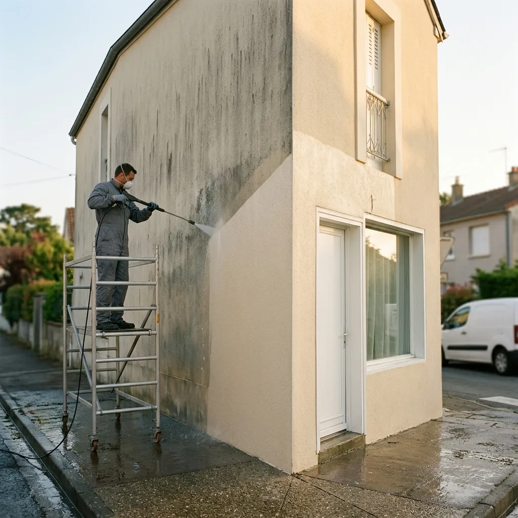 Hydrogommage de façade à Seine-et-Marne